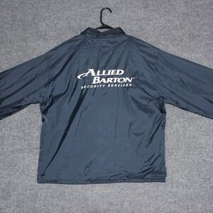Vintage Allied Barton Security Services Coach Jacket Mens Large Navy Blue